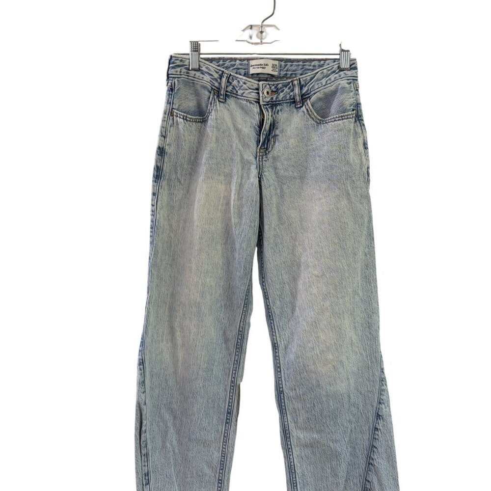 Abercrombie Kids Girls' Lightweight Low Rise Baggy Jeans Light Wash Sz13-4 EUC